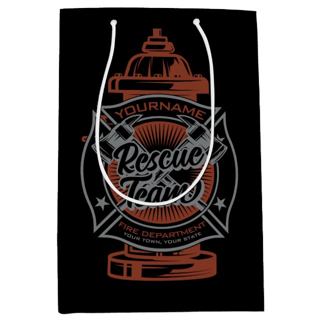 Feuerlöschhilfe-Team Mittlere Geschenktüte (Vorderseite)