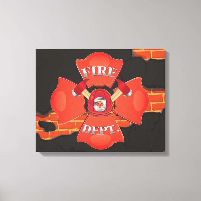 Feuerlöschlogos Leinwanddruck (Vorderseite)
