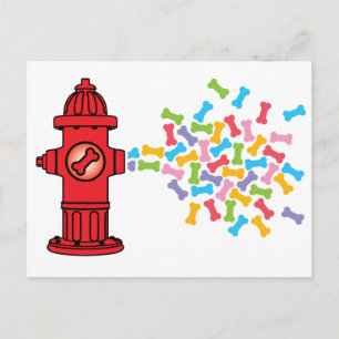 Feuerlöschmittel mit Hundeknochen Postkarte