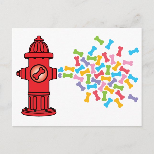 Feuerlöschmittel mit Hundeknochen Postkarte (Vorderseite)