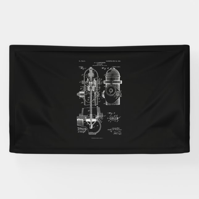 Feuerlöschmittel Patent Feuerwehrfrau Geschenk Män Banner (Horizontal)