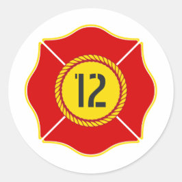 Feuermann zum Geburtstag Runder Aufkleber