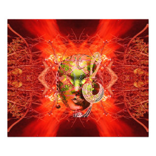 Feuermaske Fotodruck