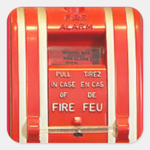 Feuermelder Quadratischer Aufkleber
