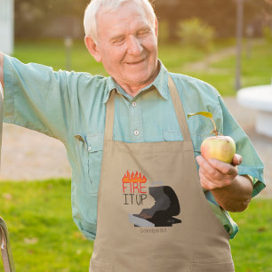 Feuern Sie es in Flammen und Grill Personalisiert Lange Schürze