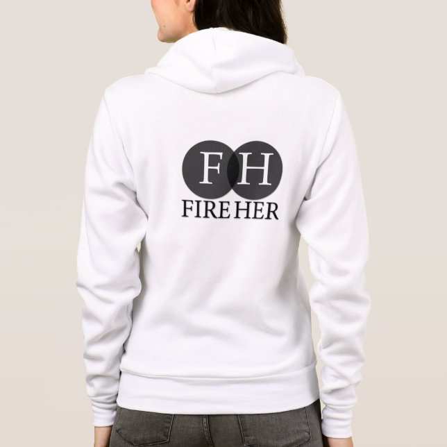 Feuern Sie ihren weißen FlexFleece-ZipHoodie ab Hoodie (Rückseite)