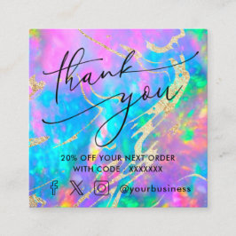 Feueropal danke Ihnen Discount-Karte Quadratische Visitenkarte