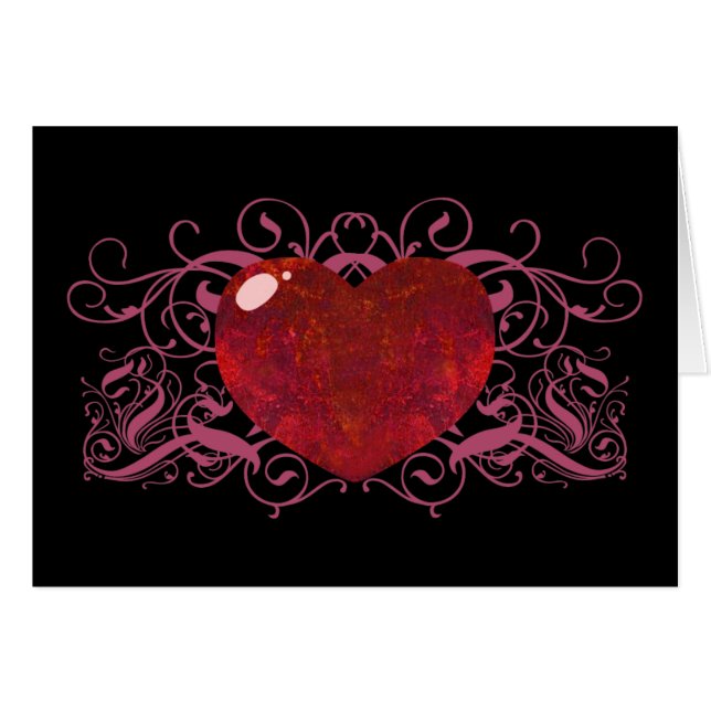 Feueropal Herz (Vorderseite (Horizontal))