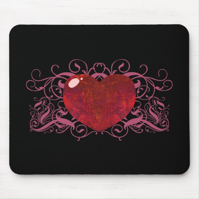 Feueropal Herz Mousepad (Vorne)