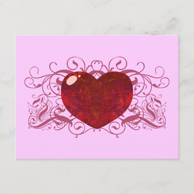 Feueropal Herz Postkarte (Vorderseite)