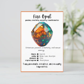 Feueropal-Kristallkarte Einladung
