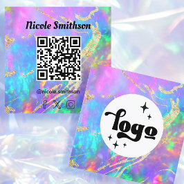 Feueropal QR-Code quadratische Visitenkarte