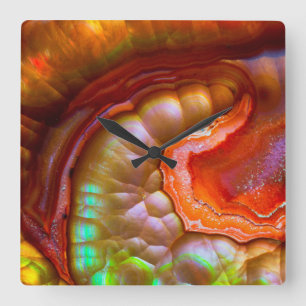 Feueropal Quadratische Wanduhr