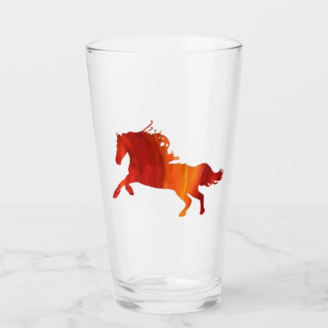 Feuerpferd Aufkleber Glas (Vorderseite)