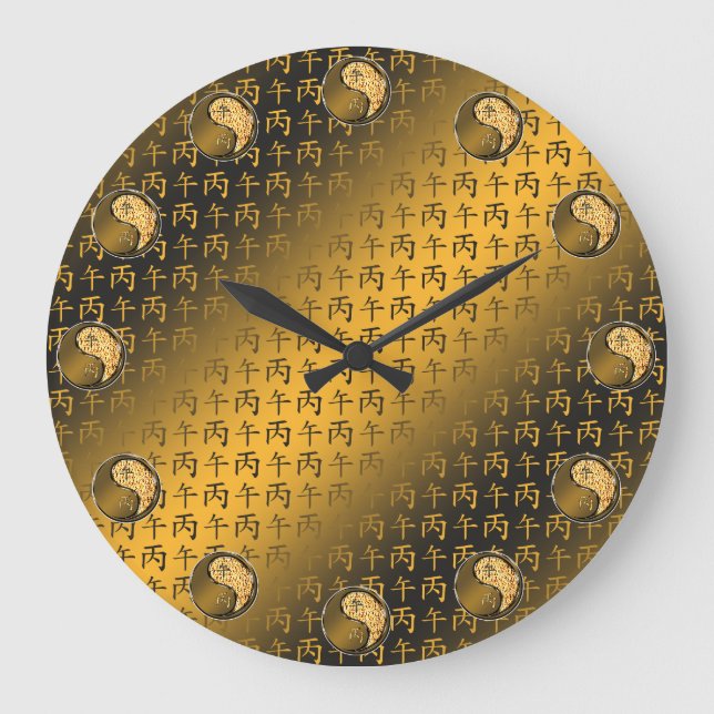 Feuerpferd Große Wanduhr (Vorderseite)