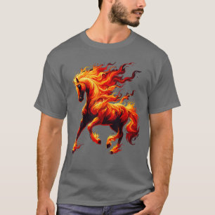 Feuerpferd Tier Pferd Retro T-Shirt
