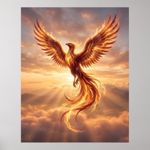 Feuerphönix Aufgehende Dämmerung Poster