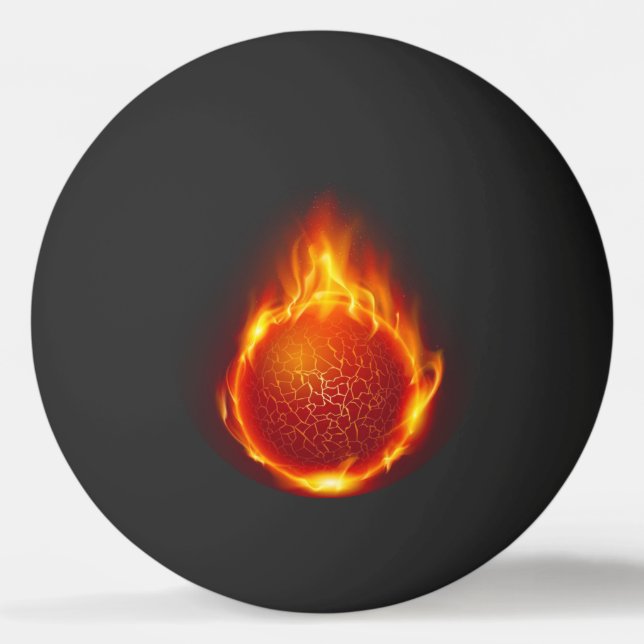 Feuerpingball Tischtennisball (Vorderseite)