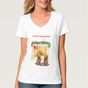 Feuerplatz Candles Goldendoodles Liebe Weihnachten T-Shirt