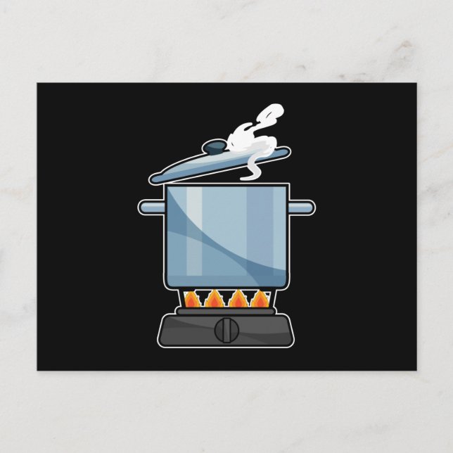 Feuerplatz mit Saucepan & Lid Postkarte (Vorderseite)