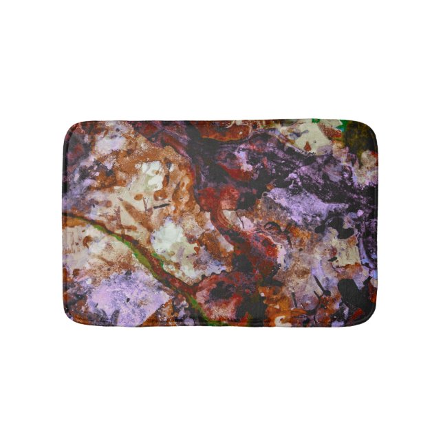 Feuerquarz-Kristall-Geode-Marmor Abstrakt Badematte (Vorderseite)
