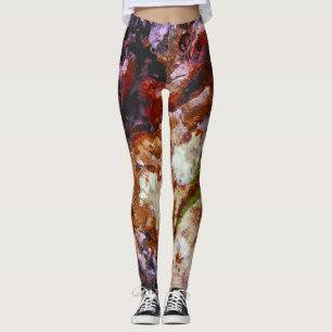 Feuerquarz-Kristall-Geode-Marmor Abstrakt Leggings