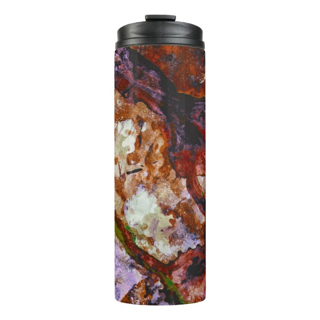 Feuerquarz-Kristall-Geode-Marmor Abstrakt Thermosbecher (Vorderseite)