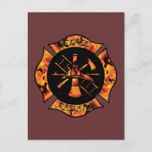 Feuerrettung Flaming maltesischen Cross Postcard Postkarte