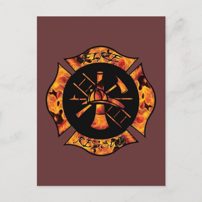 Feuerrettung Flaming maltesischen Cross Postcard Postkarte (Vorderseite)