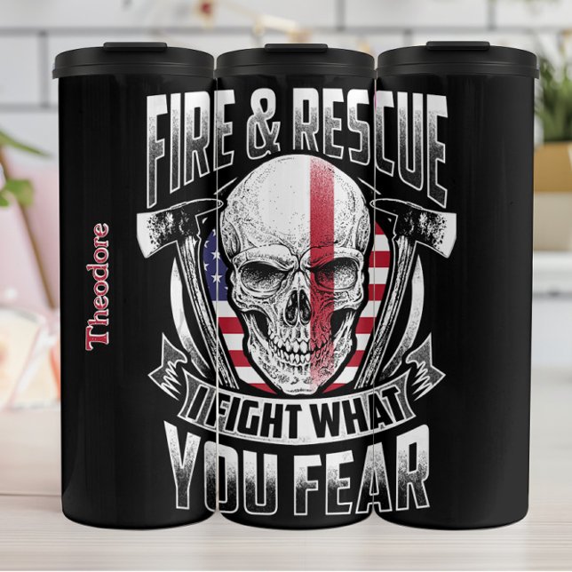 Feuerrettung Totenkopf-Design Thermosbecher (Von Creator hochgeladen)