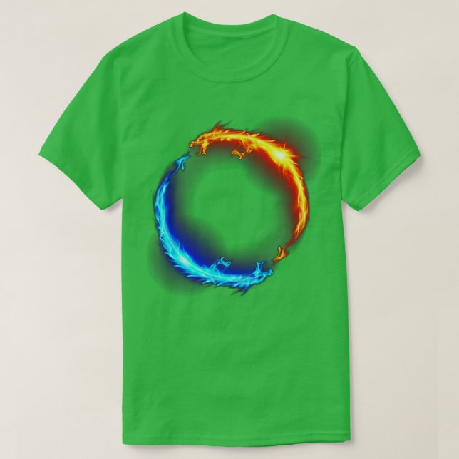 Feuerring Dueling Dragons Fantasy Infinity Mys T-Shirt (Design vorne)