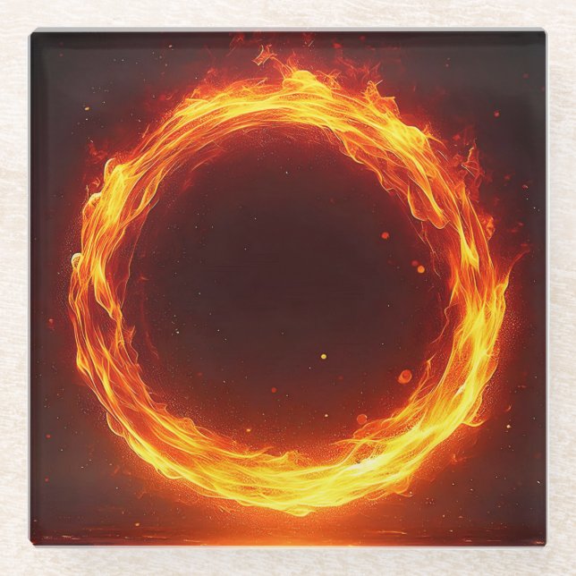 Feuerring Glasuntersetzer (Vorderseite)