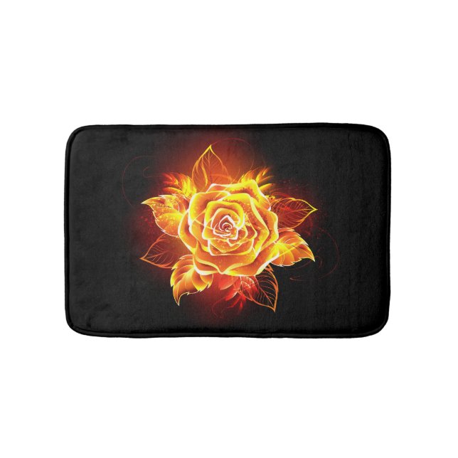 Feuerrose in Blüte Badematte (Vorderseite)
