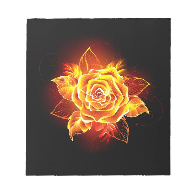 Feuerrose in Blüte Notizblock (Vorderseite)
