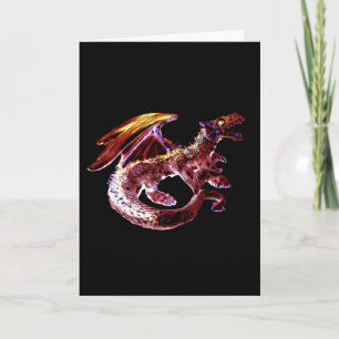 Feuerroter Drache Fantasy Kunst Anpassbar Karte