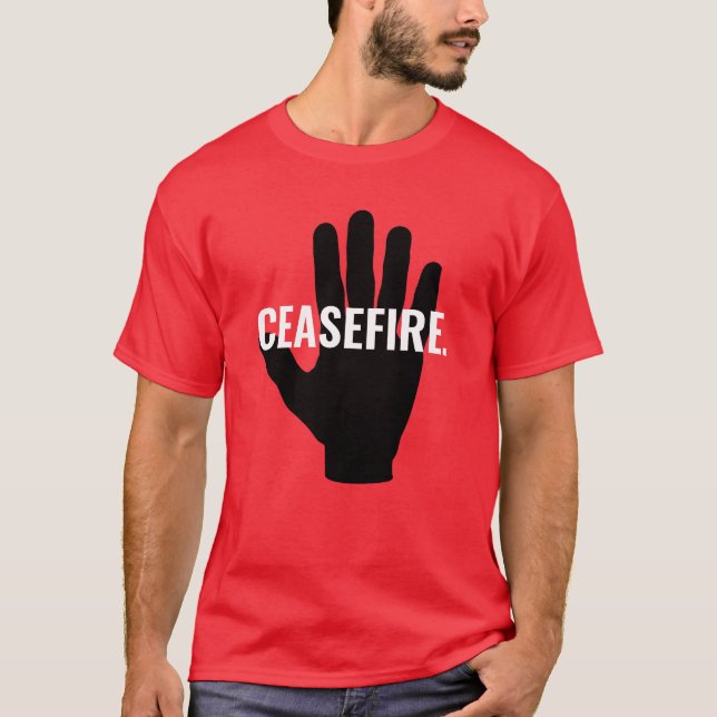 Feuerroter weißer schwarzer Hand fett gedruckter b T-Shirt (Vorderseite)