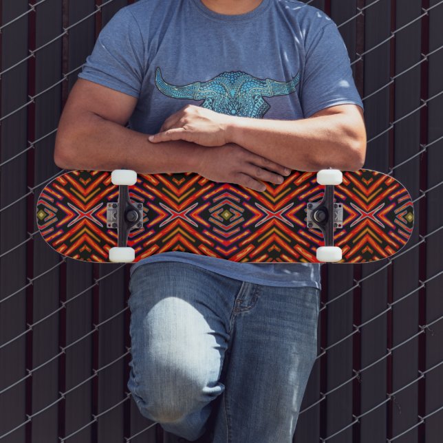 Feuerrotes Orange Schwarzes  Skateboard (Außenbereich 3)