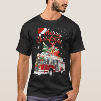 Feuerrucker Santa Sleigh Feuerwehrmann Weihnachtsf T-Shirt