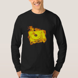 Feuerrückmelder Dj Turntable Flammenmusik Player D T-Shirt