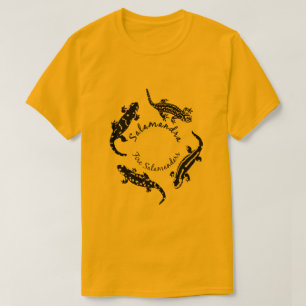 Feuersalamander in einem Ring (Schwarzes Logo) T-Shirt