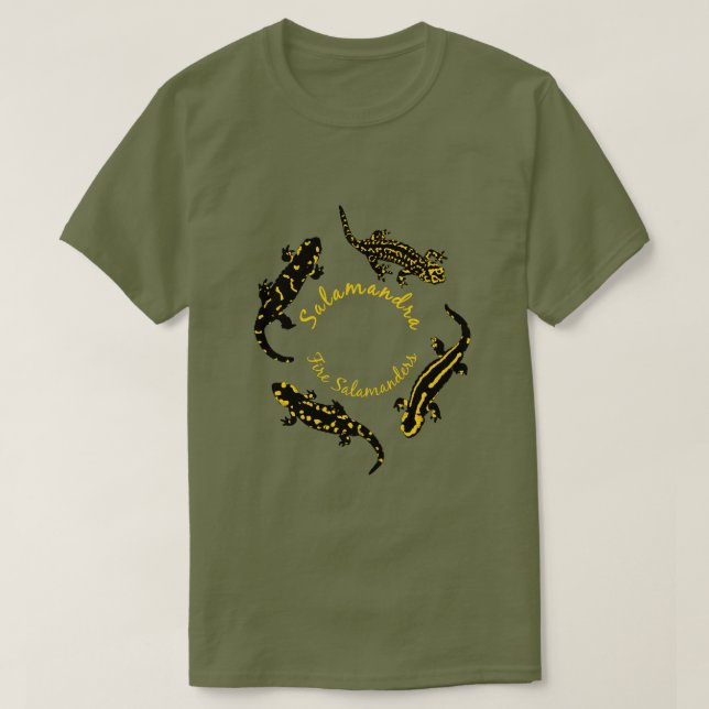 FeuerSalamanders in einem Ring (farbiges Logo) T-Shirt (Design vorne)