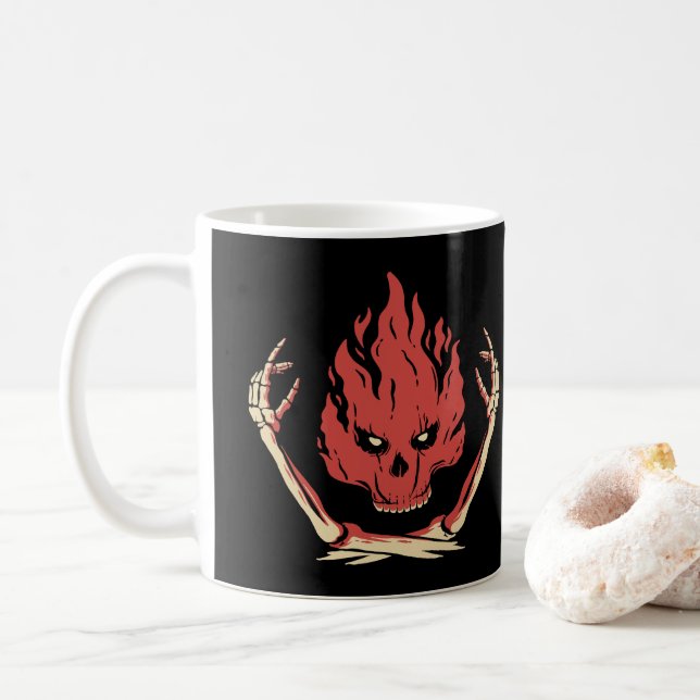 Feuerschädel Kaffeetasse (Mit Donut)