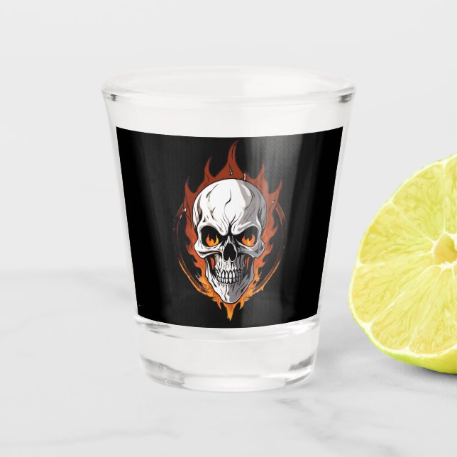 Feuerschädel  schnapsglas (Vorderseite)