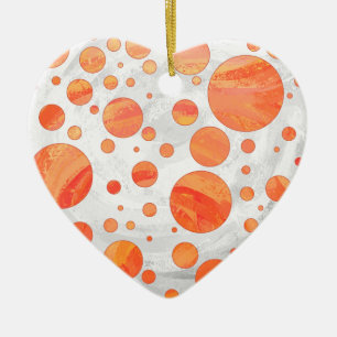 Feuersee Orange Polka Dot Pattern Keramik Ornament