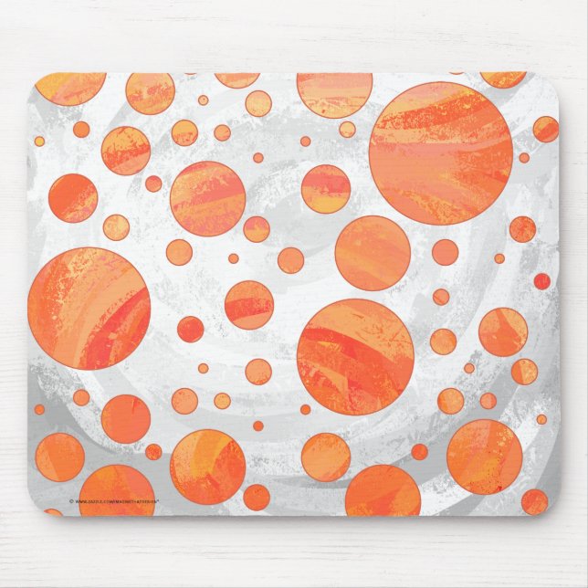 Feuersee Orange Polka Dot Pattern Mousepad (Vorne)