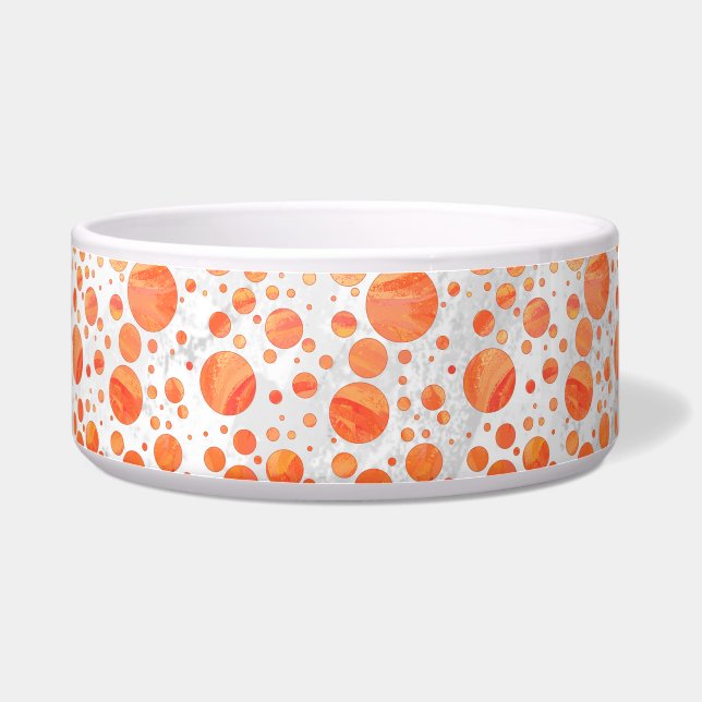 Feuersee Orange Polka Dot Pattern Napf (Rechts)