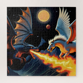 Feuerspeiender Drache und Pegasus Puzzle