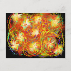 Feuerspiralen Funky Colorful Flame Abstrakte Kunst Postkarte
