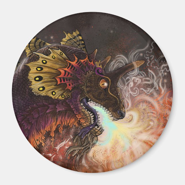 Feuerspitzter Drache Magnet (Vorne)