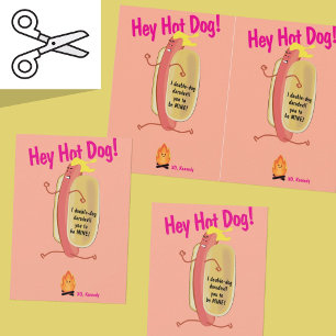 Feuerspringende Hot Dog Valentine Day Card Dankeskarte
